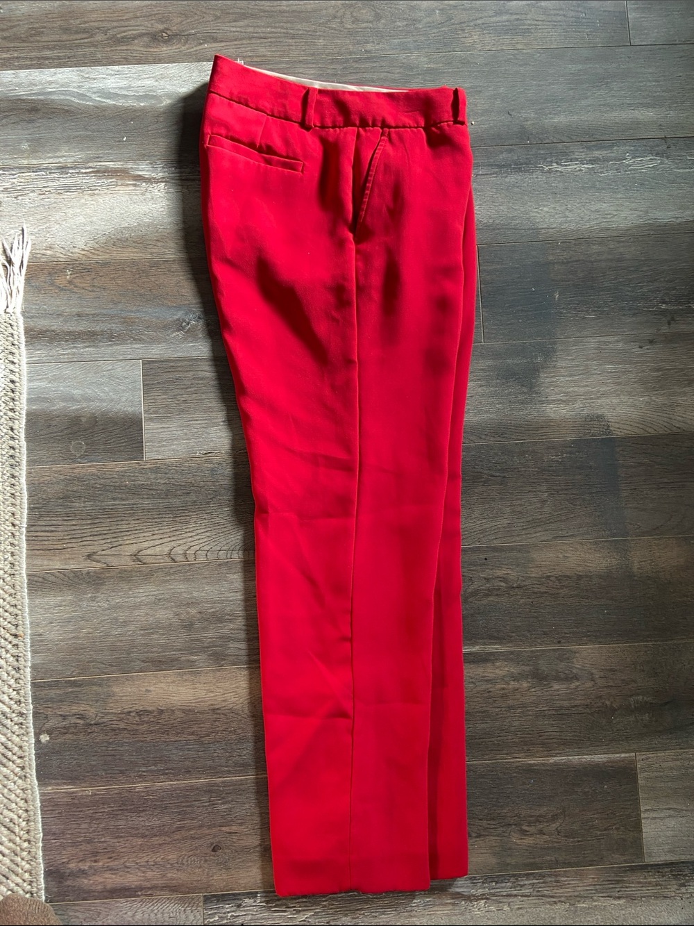 Banana Republic Martin Fit Trouser Red Straight-Leg Trousers, New without tags,